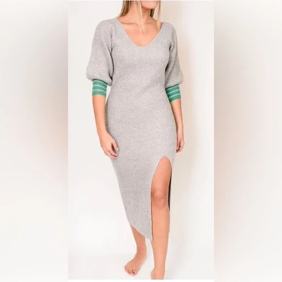 metallic silver sweater dress Ashera Metallic Knit Dress Retrofete